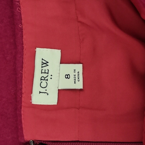 🛍J Crew Womens 8 Magenta Wool Tweed Pencil Skirt Lined Professional Business - Picture 2 of 5